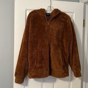 Forever 21 Faux fur hoodie full zip jacket